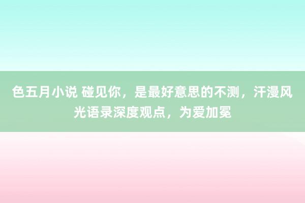 色五月小说 碰见你，是最好意思的不测，汗漫风光语录深度观点，为爱加冕