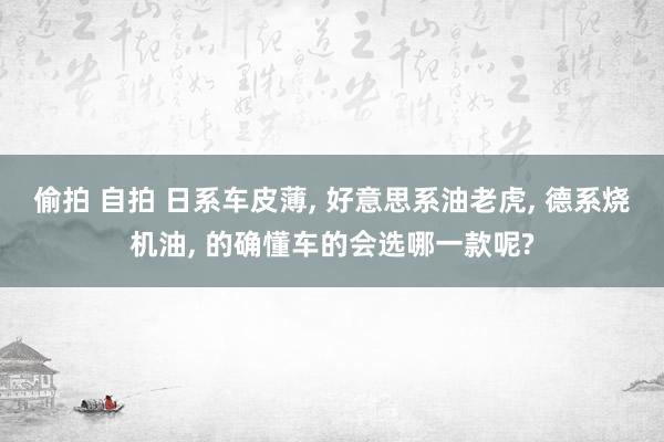 偷拍 自拍 日系车皮薄， 好意思系油老虎， 德系烧机油， 的确懂车的会选哪一款呢?