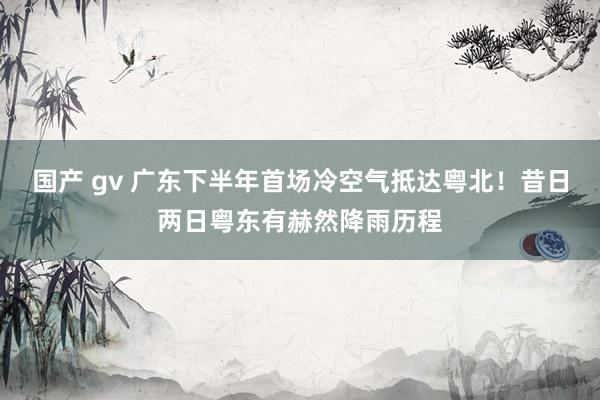 国产 gv 广东下半年首场冷空气抵达粤北！昔日两日粤东有赫然降雨历程