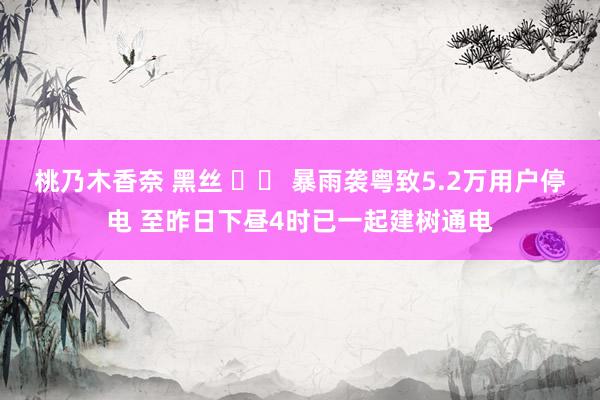 桃乃木香奈 黑丝 		 暴雨袭粤致5.2万用户停电 至昨日下昼4时已一起建树通电