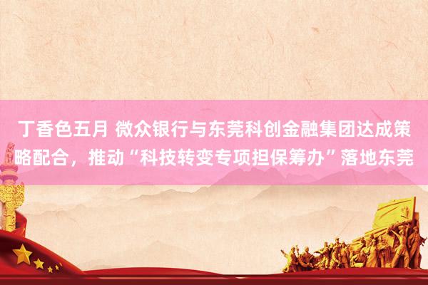 丁香色五月 微众银行与东莞科创金融集团达成策略配合，推动“科技转变专项担保筹办”落地东莞