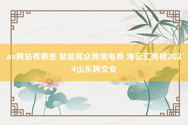 av网站有哪些 赋能民众跨境电商 海云汇亮相2024山东跨交会