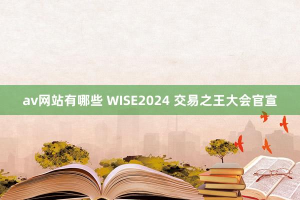 av网站有哪些 WISE2024 交易之王大会官宣