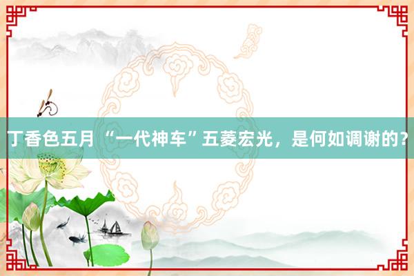 丁香色五月 “一代神车”五菱宏光，是何如调谢的？