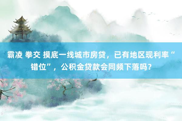霸凌 拳交 摸底一线城市房贷，已有地区现利率“错位”，公积金贷款会同频下落吗？