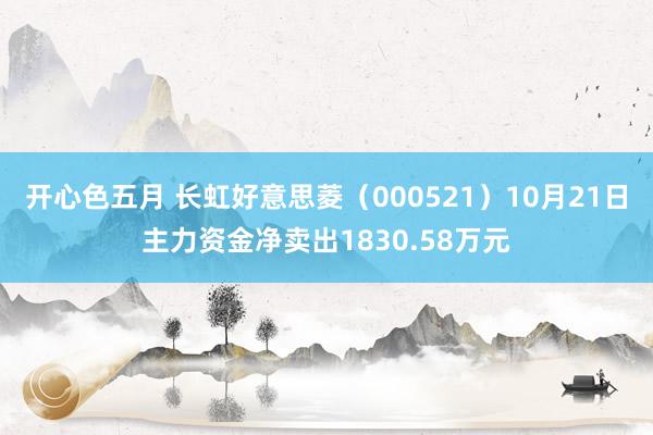 开心色五月 长虹好意思菱（000521）10月21日主力资金净卖出1830.58万元