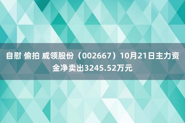 自慰 偷拍 威领股份（002667）10月21日主力资金净卖出3245.52万元