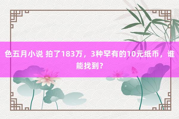 色五月小说 拍了183万，3种罕有的10元纸币，谁能找到？