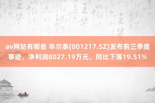 av网站有哪些 华尔泰(001217.SZ)发布前三季度事迹，净利润8027.19万元，同比下落19.51%