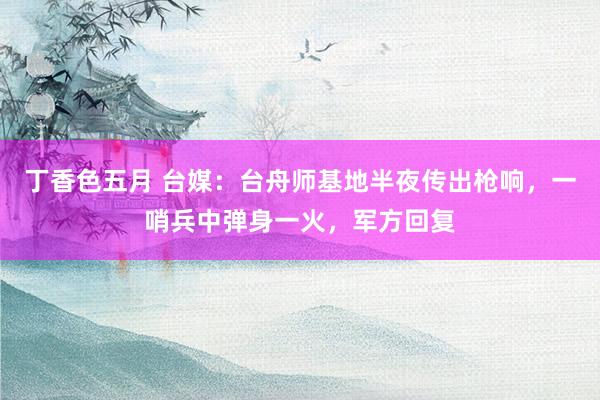 丁香色五月 台媒：台舟师基地半夜传出枪响，一哨兵中弹身一火，军方回复