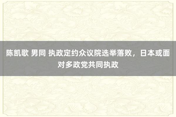 陈凯歌 男同 执政定约众议院选举落败，日本或面对多政党共同执政