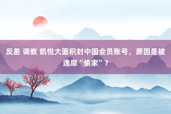 反差 调教 凯悦大面积封中国会员账号，原因是被逸扉“偷家”？