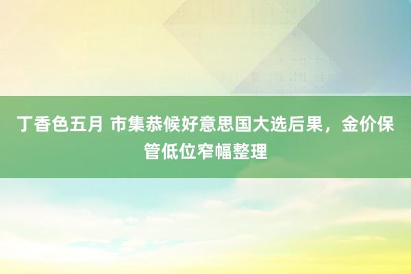 丁香色五月 市集恭候好意思国大选后果，金价保管低位窄幅整理