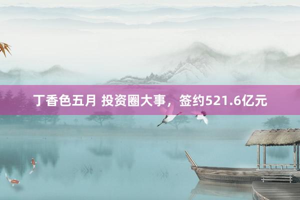 丁香色五月 投资圈大事，签约521.6亿元