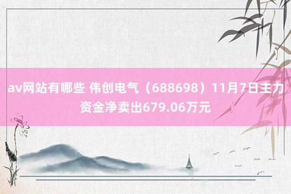av网站有哪些 伟创电气（688698）11月7日主力资金净卖出679.06万元
