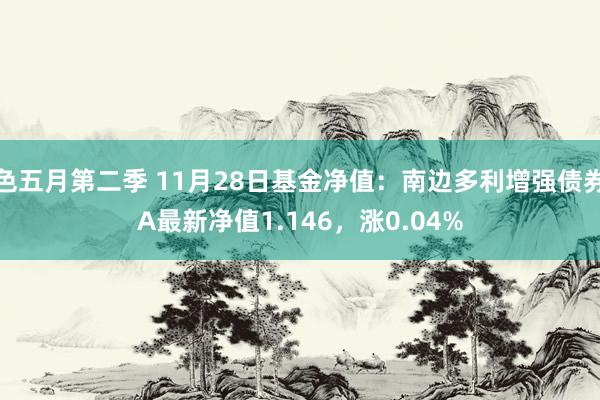 色五月第二季 11月28日基金净值：南边多利增强债券A最新净值1.146，涨0.04%