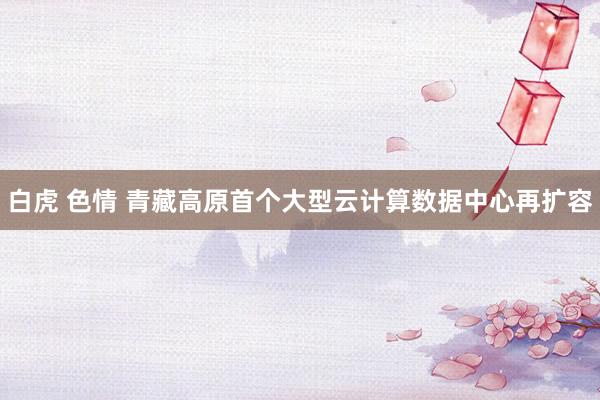 白虎 色情 青藏高原首个大型云计算数据中心再扩容