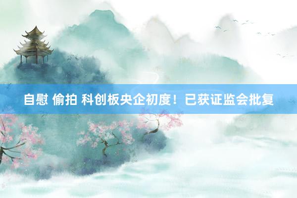自慰 偷拍 科创板央企初度！已获证监会批复