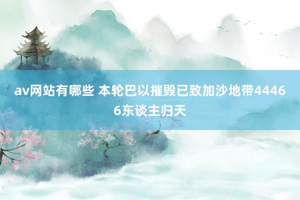 av网站有哪些 本轮巴以摧毁已致加沙地带44466东谈主归天
