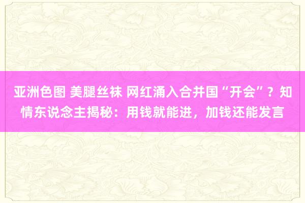 亚洲色图 美腿丝袜 网红涌入合并国“开会”？知情东说念主揭秘：用钱就能进，加钱还能发言