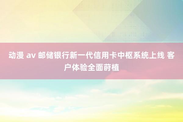 动漫 av 邮储银行新一代信用卡中枢系统上线 客户体验全面莳植