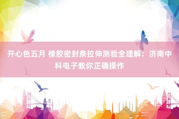 开心色五月 橡胶密封条拉伸测验全理解：济南中科电子教你正确操作