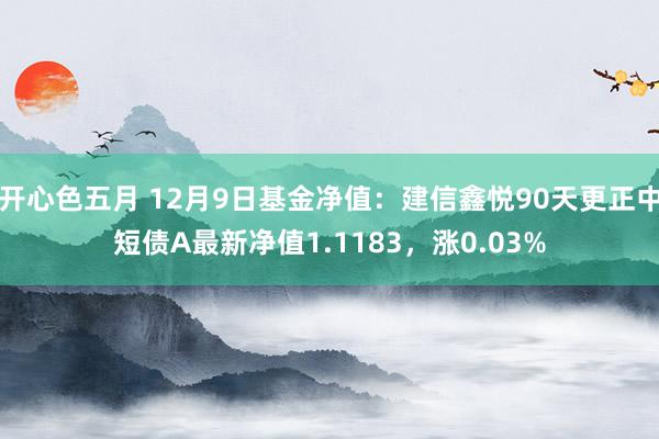 开心色五月 12月9日基金净值：建信鑫悦90天更正中短债A最新净值1.1183，涨0.03%