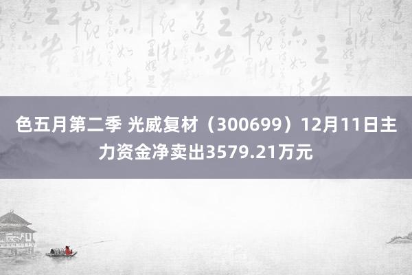 色五月第二季 光威复材（300699）12月11日主力资金净卖出3579.21万元