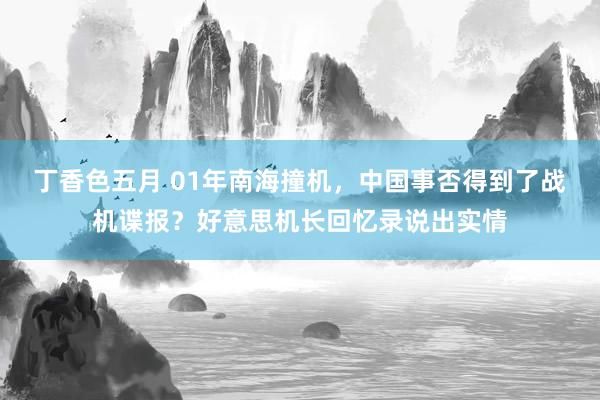 丁香色五月 01年南海撞机，中国事否得到了战机谍报？好意思机长回忆录说出实情