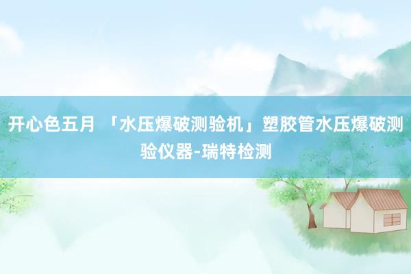 开心色五月 「水压爆破测验机」塑胶管水压爆破测验仪器-瑞特检测