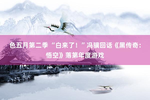 色五月第二季 “白来了！”冯骥回话《黑传奇：悟空》落第年度游戏