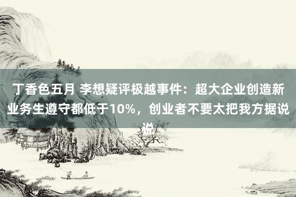 丁香色五月 李想疑评极越事件：超大企业创造新业务生遵守都低于10%，创业者不要太把我方据说