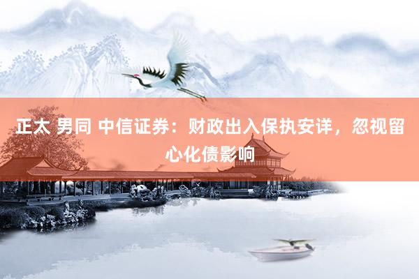 正太 男同 中信证券：财政出入保执安详，忽视留心化债影响