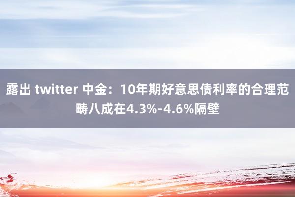 露出 twitter 中金：10年期好意思债利率的合理范畴八成在4.3%-4.6%隔壁