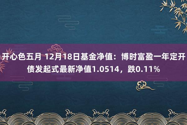 开心色五月 12月18日基金净值：博时富盈一年定开债发起式最新净值1.0514，跌0.11%