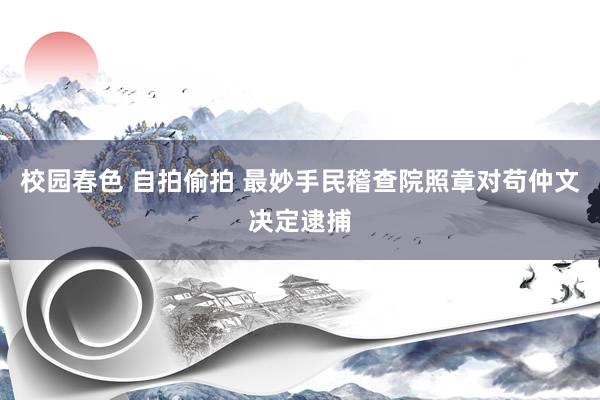 校园春色 自拍偷拍 最妙手民稽查院照章对苟仲文决定逮捕