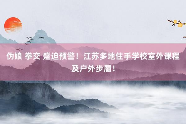 伪娘 拳交 蹙迫预警！江苏多地住手学校室外课程及户外步履！