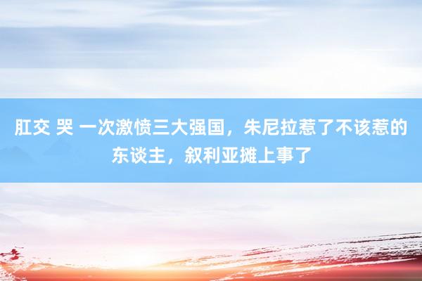 肛交 哭 一次激愤三大强国，朱尼拉惹了不该惹的东谈主，叙利亚摊上事了