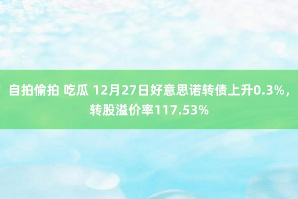 自拍偷拍 吃瓜 12月27日好意思诺转债上升0.3%，转股溢价率117.53%