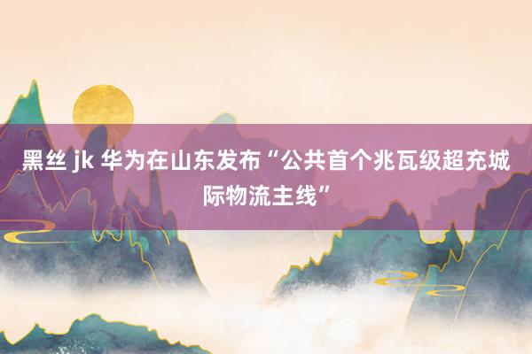 黑丝 jk 华为在山东发布“公共首个兆瓦级超充城际物流主线”