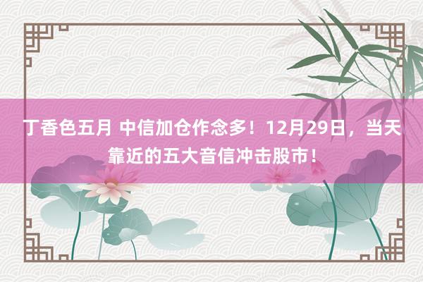 丁香色五月 中信加仓作念多！12月29日，当天靠近的五大音信冲击股市！