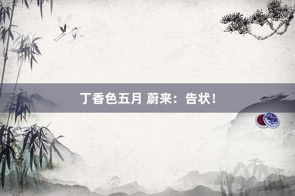 丁香色五月 蔚来：告状！