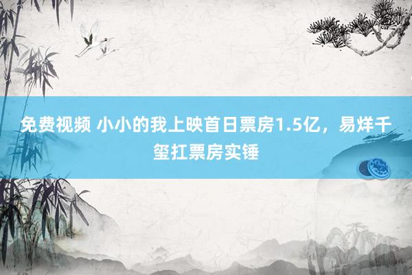 免费视频 小小的我上映首日票房1.5亿，易烊千玺扛票房实锤