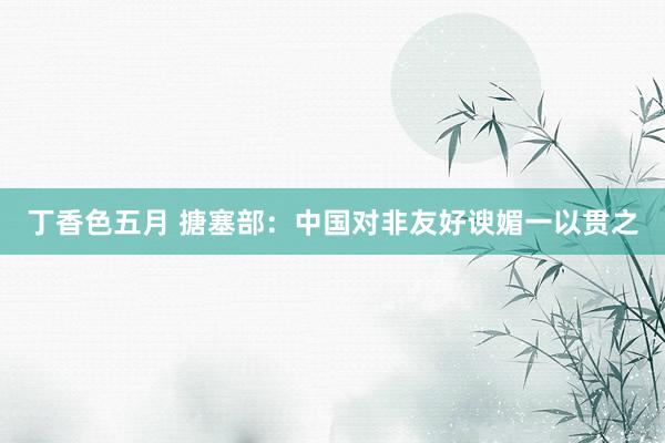 丁香色五月 搪塞部：中国对非友好谀媚一以贯之