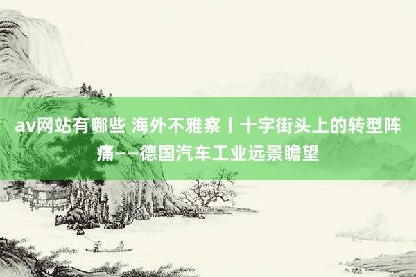 av网站有哪些 海外不雅察丨十字街头上的转型阵痛——德国汽车工业远景瞻望