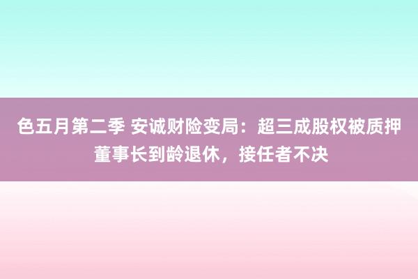 色五月第二季 安诚财险变局：超三成股权被质押 董事长到龄退休，接任者不决