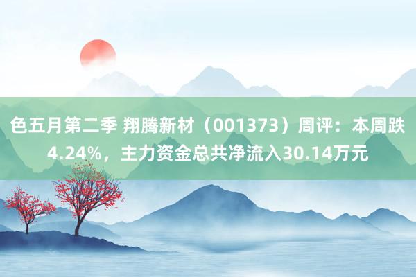 色五月第二季 翔腾新材（001373）周评：本周跌4.24%，主力资金总共净流入30.14万元