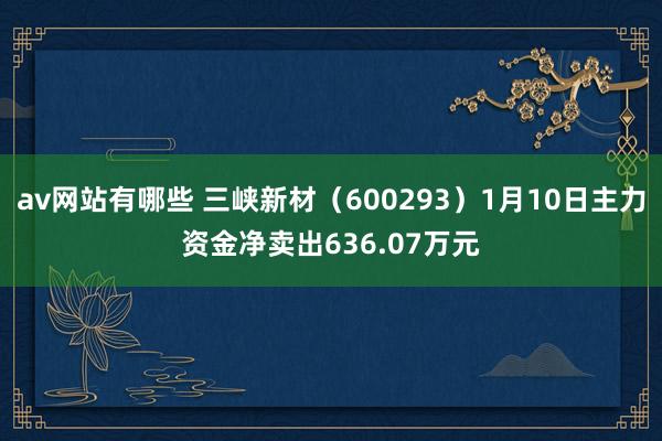 av网站有哪些 三峡新材（600293）1月10日主力资金净卖出636.07万元