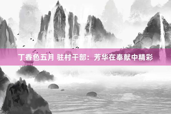 丁香色五月 驻村干部：芳华在奉献中精彩