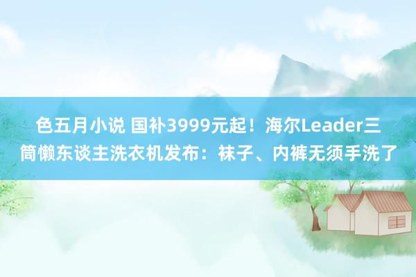 色五月小说 国补3999元起！海尔Leader三筒懒东谈主洗衣机发布：袜子、内裤无须手洗了